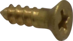 Value Collection - #4, 3/8" OAL, Phillips Drive, Flat Head Wood Screw - ASME B18.6.1, Brass - USA Tool & Supply