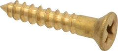 Value Collection - #4, 5/8" OAL, Phillips Drive, Flat Head Wood Screw - ASME B18.6.1, Brass - USA Tool & Supply