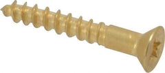 Value Collection - #4, 3/4" OAL, Phillips Drive, Flat Head Wood Screw - ASME B18.6.1, Brass - USA Tool & Supply