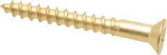 Value Collection - #4, 1" OAL, Phillips Drive, Flat Head Wood Screw - ASME B18.6.1, Brass - USA Tool & Supply