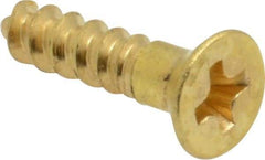 Value Collection - #5, 5/8" OAL, Phillips Drive, Flat Head Wood Screw - Brass - USA Tool & Supply