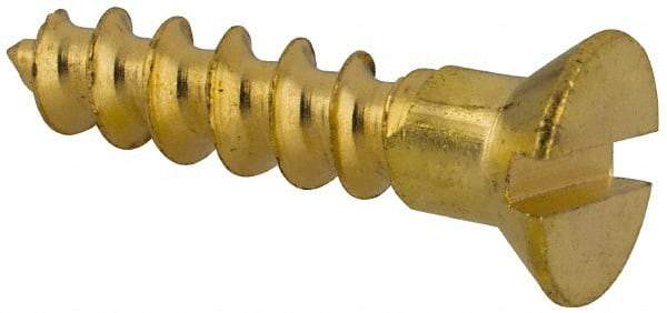 Value Collection - #6, 5/8" OAL, Phillips Drive, Flat Head Wood Screw - ASME B18.6.1, Brass - USA Tool & Supply