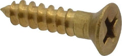 Value Collection - #8, 3/4" OAL, Phillips Drive, Flat Head Wood Screw - ASME B18.6.1, Brass - USA Tool & Supply