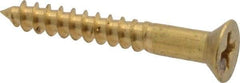 Value Collection - #8, 1-1/4" OAL, Phillips Drive, Flat Head Wood Screw - ASME B18.6.1, Brass - USA Tool & Supply