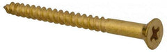 Value Collection - #8, 2" OAL, Phillips Drive, Flat Head Wood Screw - ASME B18.6.1, Brass - USA Tool & Supply