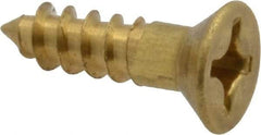 Value Collection - #10, 3/4" OAL, Phillips Drive, Flat Head Wood Screw - ASME B18.6.1, Brass - USA Tool & Supply