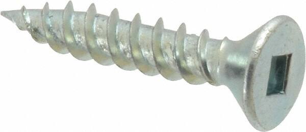 Value Collection - #10, 1" OAL, Square Drive, Flat Head Wood Screw - USA Tool & Supply