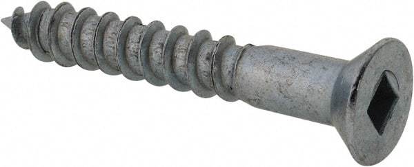 Value Collection - #12, 1-1/2" OAL, Square Drive, Flat Head Wood Screw - Zinc Plated Steel, Grade 2 - USA Tool & Supply