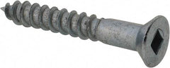 Value Collection - #12, 1-1/2" OAL, Square Drive, Flat Head Wood Screw - Zinc Plated Steel, Grade 2 - USA Tool & Supply