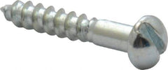 Value Collection - #2, 1/2" Length Under Head, Slotted Drive, Round Head Wood Screw - Zinc Plated Steel, Grade 2 - USA Tool & Supply