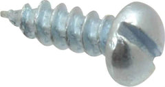 Value Collection - #4, 3/8" Length Under Head, Slotted Drive, Round Head Wood Screw - Zinc Plated Steel, Grade 2 - USA Tool & Supply