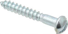 Value Collection - #4, 3/4" Length Under Head, Slotted Drive, Round Head Wood Screw - Zinc Plated Steel, Grade 2 - USA Tool & Supply