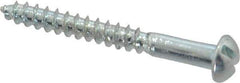Value Collection - #4, 1" Length Under Head, Slotted Drive, Round Head Wood Screw - Zinc Plated Steel, Grade 2 - USA Tool & Supply