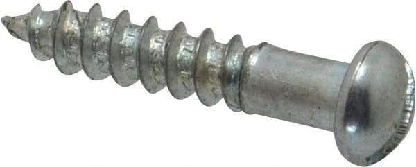 Value Collection - #5, 5/8" Length Under Head, Slotted Drive, Round Head Wood Screw - Zinc Plated Steel, Grade 2 - USA Tool & Supply