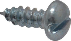 Value Collection - #6, 3/8" Length Under Head, Slotted Drive, Round Head Wood Screw - Zinc Plated Steel, Grade 2 - USA Tool & Supply