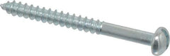 Value Collection - #6, 1-1/2" Length Under Head, Slotted Drive, Round Head Wood Screw - Zinc Plated Steel, Grade 2 - USA Tool & Supply