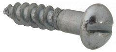 Value Collection - #7, 3/4" Length Under Head, Slotted Drive, Round Head Wood Screw - Zinc Plated Steel, Grade 2 - USA Tool & Supply