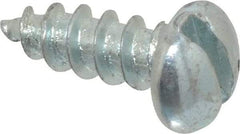 Value Collection - #8, 1/2" Length Under Head, Slotted Drive, Round Head Wood Screw - Zinc Plated Steel, Grade 2 - USA Tool & Supply