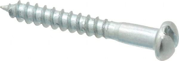 Value Collection - #8, 1-1/4" Length Under Head, Slotted Drive, Round Head Wood Screw - Zinc Plated Steel, Grade 2 - USA Tool & Supply