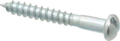 Value Collection - #8, 1-1/4" Length Under Head, Slotted Drive, Round Head Wood Screw - Zinc Plated Steel, Grade 2 - USA Tool & Supply