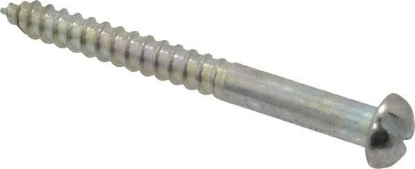 Value Collection - #8, 1-3/4" Length Under Head, Slotted Drive, Round Head Wood Screw - Zinc Plated Steel, Grade 2 - USA Tool & Supply