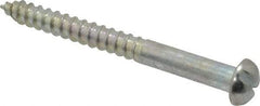 Value Collection - #8, 1-3/4" Length Under Head, Slotted Drive, Round Head Wood Screw - Zinc Plated Steel, Grade 2 - USA Tool & Supply