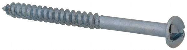 Value Collection - #8, 2" Length Under Head, Slotted Drive, Round Head Wood Screw - Zinc Plated Steel, Grade 2 - USA Tool & Supply