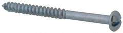 Value Collection - #8, 2" Length Under Head, Slotted Drive, Round Head Wood Screw - Zinc Plated Steel, Grade 2 - USA Tool & Supply