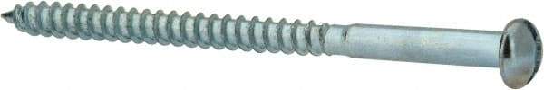 Value Collection - #8, 2-1/2" Length Under Head, Slotted Drive, Round Head Wood Screw - Zinc Plated Steel, Grade 2 - USA Tool & Supply