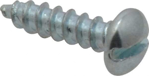 Value Collection - #10, 3/4" Length Under Head, Slotted Drive, Round Head Wood Screw - Zinc Plated Steel, Grade 2 - USA Tool & Supply