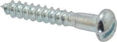 Value Collection - #10, 1-1/4" Length Under Head, Slotted Drive, Round Head Wood Screw - Zinc Plated Steel, Grade 2 - USA Tool & Supply