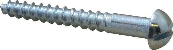 Value Collection - #10, 1-1/2" Length Under Head, Slotted Drive, Round Head Wood Screw - Zinc Plated Steel, Grade 2 - USA Tool & Supply