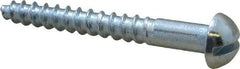 Value Collection - #10, 1-1/2" Length Under Head, Slotted Drive, Round Head Wood Screw - Zinc Plated Steel, Grade 2 - USA Tool & Supply