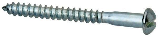 Value Collection - #10, 2" Length Under Head, Slotted Drive, Round Head Wood Screw - Zinc Plated Steel, Grade 2 - USA Tool & Supply