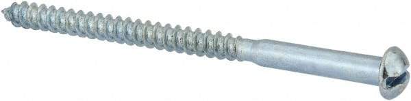 Value Collection - #10, 3" Length Under Head, Slotted Drive, Round Head Wood Screw - Zinc Plated Steel, Grade 2 - USA Tool & Supply