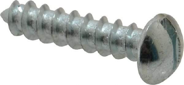 Value Collection - #12, 1" Length Under Head, Slotted Drive, Round Head Wood Screw - Zinc Plated Steel, Grade 2 - USA Tool & Supply
