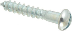 Value Collection - #12, 1-1/4" Length Under Head, Slotted Drive, Round Head Wood Screw - Zinc Plated Steel, Grade 2 - USA Tool & Supply