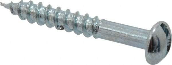 Value Collection - #12, 1-1/2" Length Under Head, Slotted Drive, Round Head Wood Screw - Zinc Plated Steel, Grade 2 - USA Tool & Supply