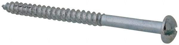Value Collection - #12, 3" Length Under Head, Slotted Drive, Round Head Wood Screw - Zinc Plated Steel, Grade 2 - USA Tool & Supply
