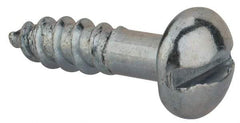 Value Collection - #14, 1" Length Under Head, Slotted Drive, Round Head Wood Screw - Zinc Plated Steel, Grade 2 - USA Tool & Supply