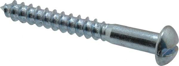 Value Collection - #14, 2" Length Under Head, Slotted Drive, Round Head Wood Screw - Zinc Plated Steel, Grade 2 - USA Tool & Supply