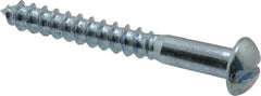 Value Collection - #14, 2" Length Under Head, Slotted Drive, Round Head Wood Screw - Zinc Plated Steel, Grade 2 - USA Tool & Supply