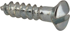 Value Collection - #4, 1/2" Length Under Head, Slotted Drive, Oval Head Wood Screw - ASME B18.6.1, Zinc Plated Steel, Grade 2 - USA Tool & Supply