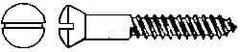 Value Collection - #10, 3/4" Length Under Head, Slotted Drive, Oval Head Wood Screw - Stainless Steel, Grade 18-8 - USA Tool & Supply