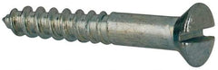 Value Collection - #4, 3/4" Length Under Head, Slotted Drive, Oval Head Wood Screw - ASME B18.6.1, Zinc Plated Steel, Grade 2 - USA Tool & Supply