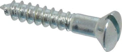 Value Collection - #5, 3/4" Length Under Head, Slotted Drive, Oval Head Wood Screw - ASME B18.6.1, Zinc Plated Steel, Grade 2 - USA Tool & Supply