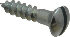 Value Collection - #6, 5/8" Length Under Head, Slotted Drive, Oval Head Wood Screw - ASME B18.6.1, Zinc Plated Steel, Grade 2 - USA Tool & Supply