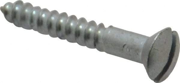 Value Collection - #6, 1" Length Under Head, Slotted Drive, Oval Head Wood Screw - ASME B18.6.1, Zinc Plated Steel, Grade 2 - USA Tool & Supply