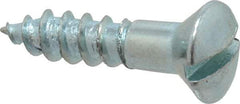 Value Collection - #8, 3/4" Length Under Head, Slotted Drive, Oval Head Wood Screw - ASME B18.6.1, Zinc Plated Steel, Grade 2 - USA Tool & Supply