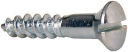 Value Collection - #10, 1" Length Under Head, Slotted Drive, Oval Head Wood Screw - ASME B18.6.1, Zinc Plated Steel, Grade 2 - USA Tool & Supply